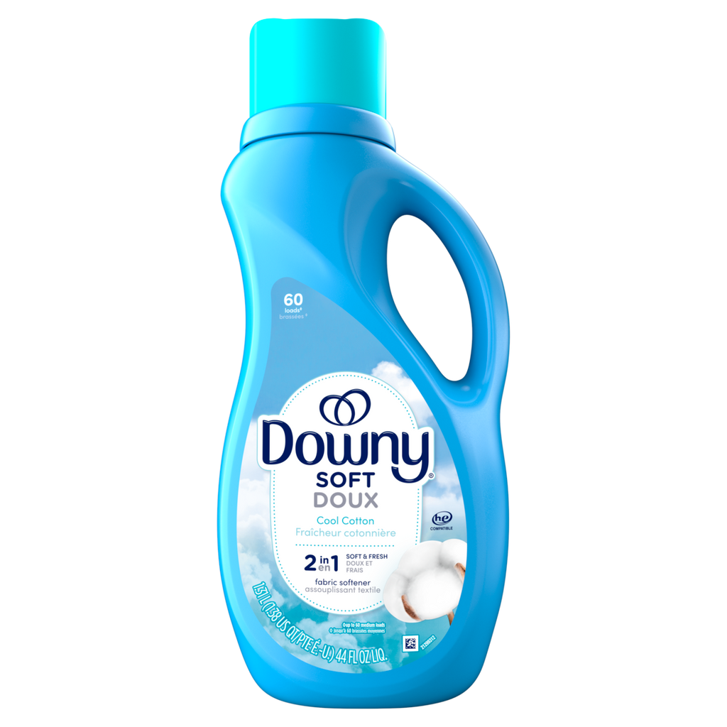 Downy Soft 2-in-1 Soft And Fresh Liquid Fabric Softener Cool Cotton 60 Loads Fabric Conditioner Liquid Provides Softness And Freshness For Fabrics - 44oz/6pk