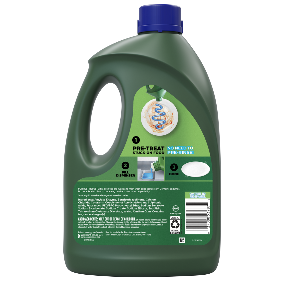 Cascade Complete Dishwasher Detergent Liquid Gel Dish Detergent Dishwasher Soap Fresh - 120oz/3pk