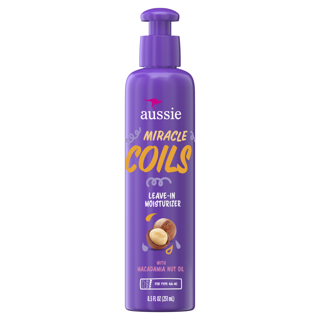 Aussie Miracle Coils Leave-In Moisturizer With Macadamia Nut Oil For Coily Hair - 8.5oz/12pk