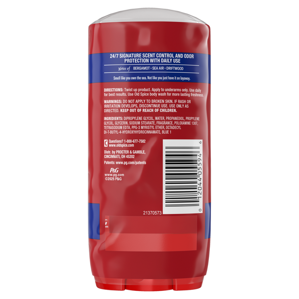 Old Spice Red Collection Deodorant For Men Captain Scent Aluminum Free Long-Lasting Fragrance - (2x3.0)oz/6pk