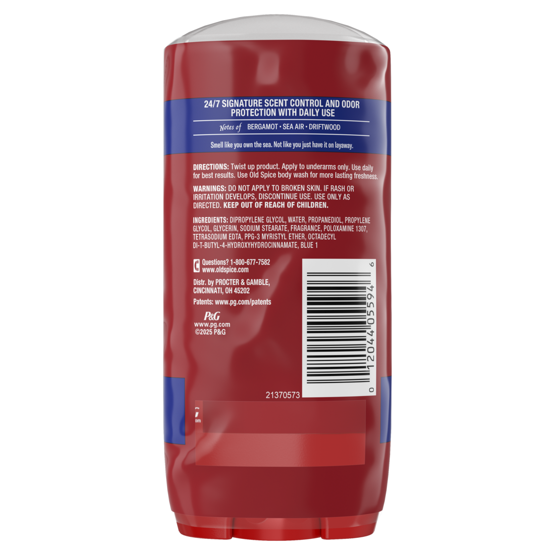 Old Spice Red Collection Deodorant For Men Captain Scent Aluminum Free Long-Lasting Fragrance - (2x3.0)oz/6pk