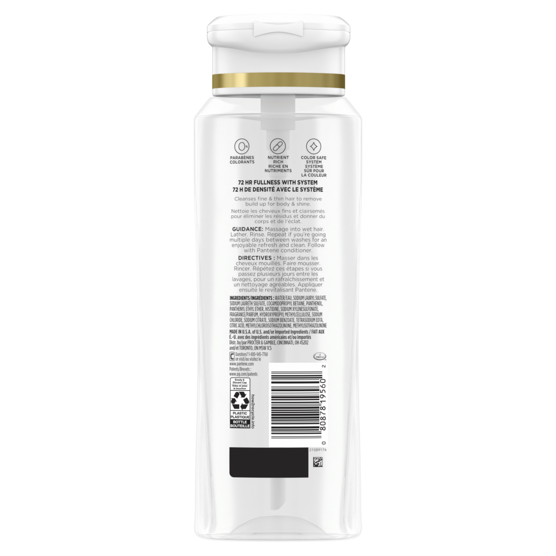 Pantene Sheer Volume 72 HR Fullness Shampoo - 12oz/6pk