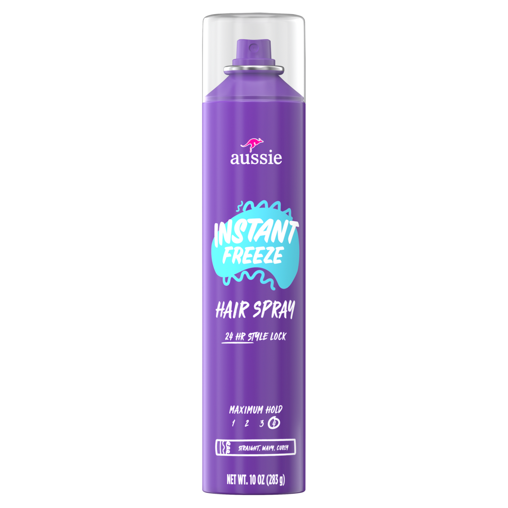 Aussie Instant Freeze Hair Spray For Curly Hair Straight Hair And Wavy Hair - 10.0oz/12pk