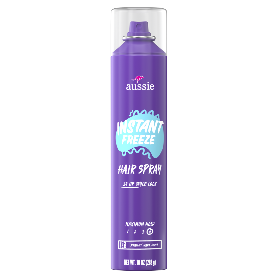 Aussie Instant Freeze Hair Spray For Curly Hair Straight Hair And Wavy Hair - 10.0oz/12pk