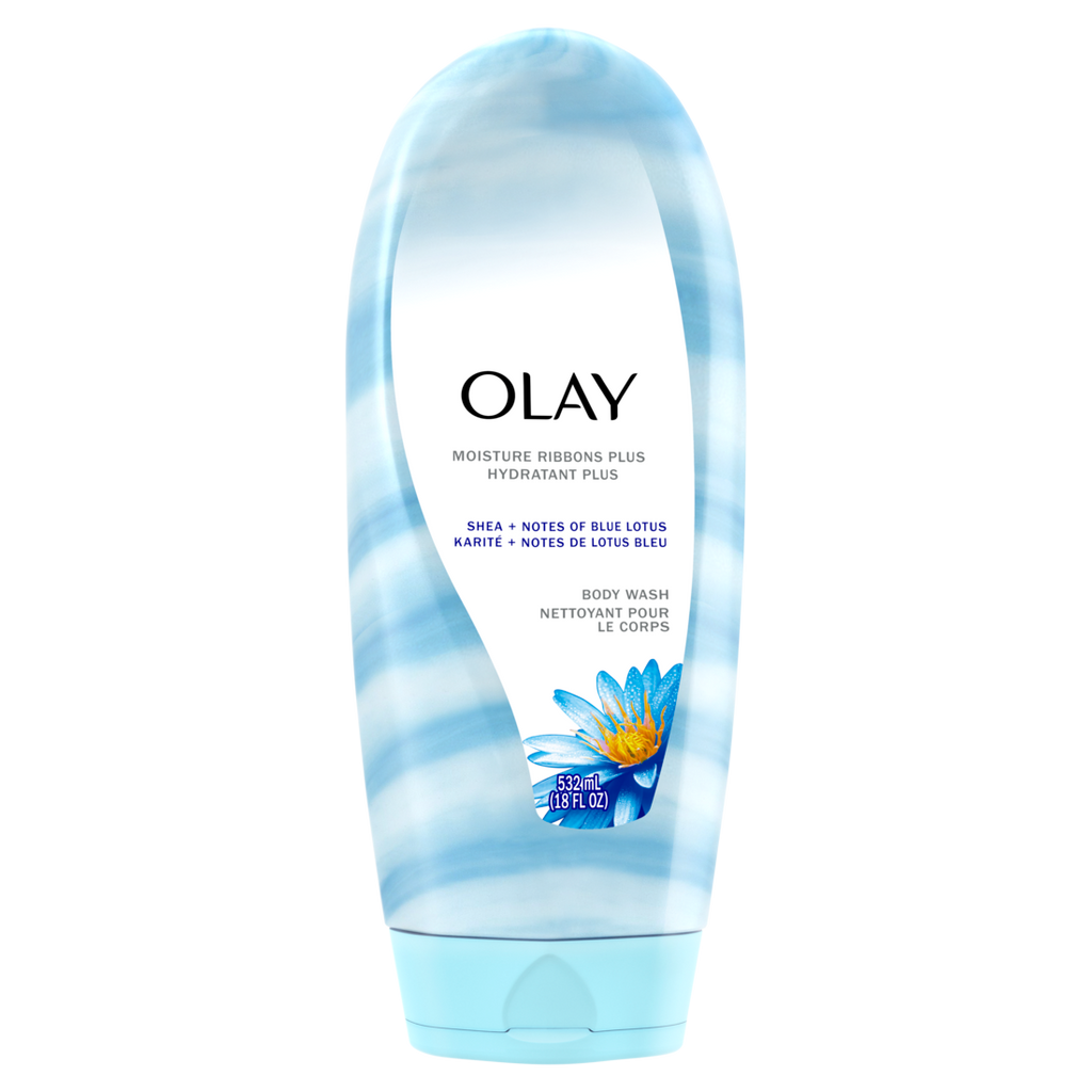 Olay Moisture Ribbons Plus Shea + Notes Of Blue Lotus Body Wash - 18oz/4pk