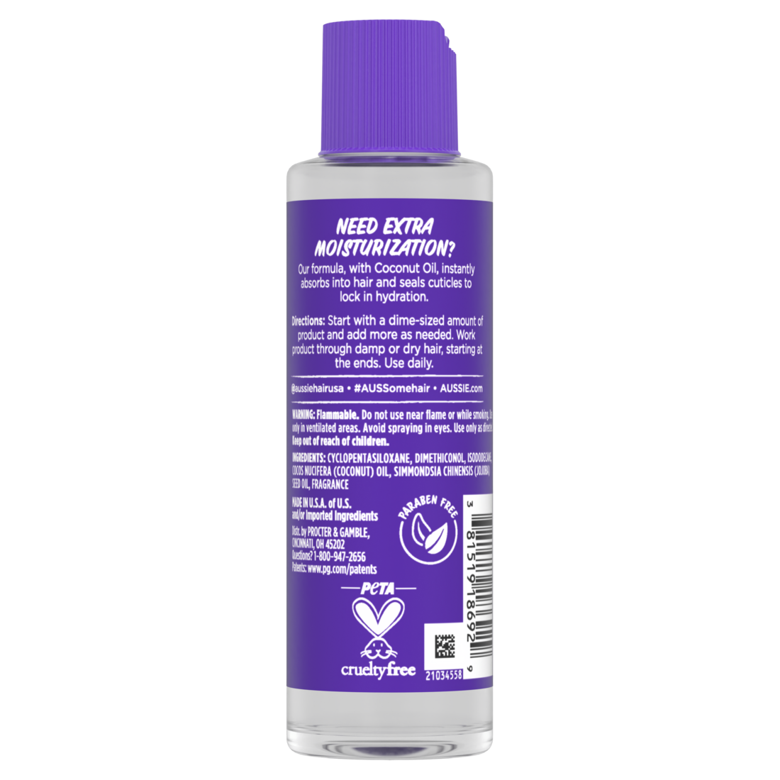 Aussie Miracle Curls Moisturizing Oil Treatment With Hydrating Coconut Oil - 3.2oz/12pk
