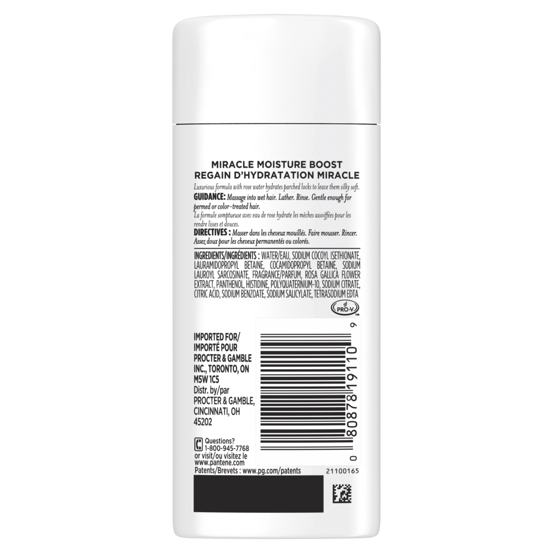 Pantene Nutrient Blends Miracle Moisture Boost Rose Water Sulfate Free Shampoo - 3.0oz/24pk