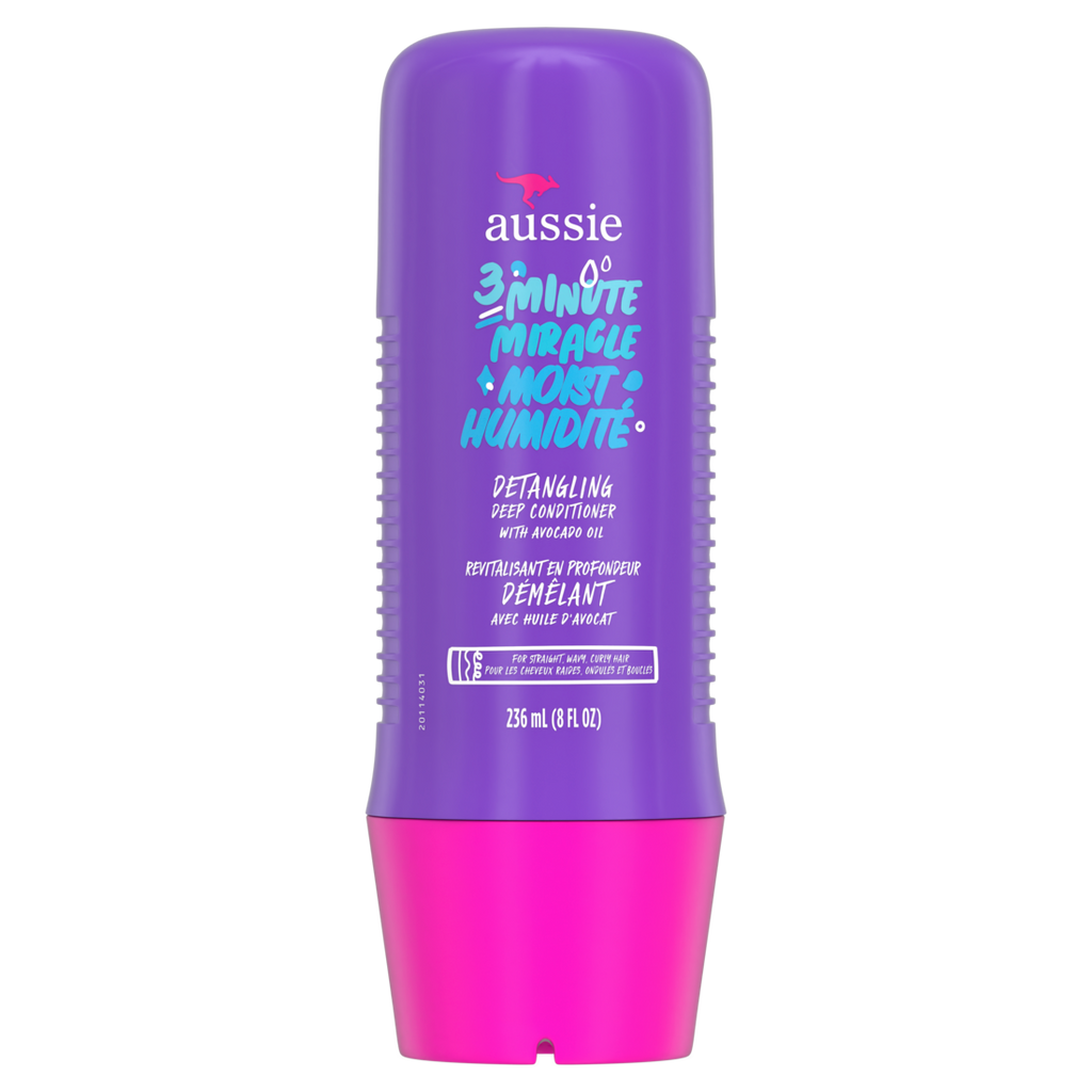 Aussie 3 Minute Miracle Moist Detangling Deep Conditioner Treatment With Avocado Oil Paraben And Sulfate Free - 8oz/6pk