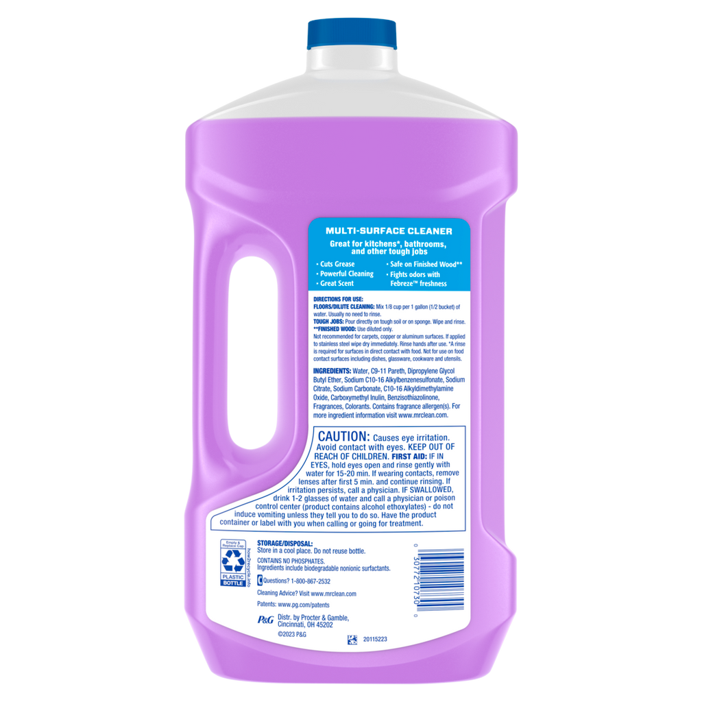 Mr. Clean All Purpose Cleaner  Floor Cleaner For Mopping Cleaning Liquid Lavender - 64oz/4pk