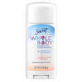 Secret Whole Body Stick Aluminum Free Deodorant For Women With Notes Of Peach & Vanilla - 2.4oz/12pk