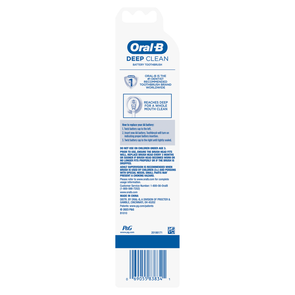 Oral-B Complete Deep Clean Battery Powered Electric Toothbrush (Colors May Vary) - 1ct/48pk