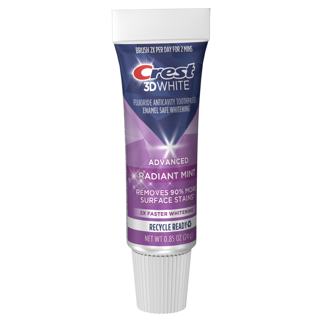 Crest 3D White Advanced Teeth Whitening Toothpaste Radiant Mint Travel Size - 0.85oz/36pk