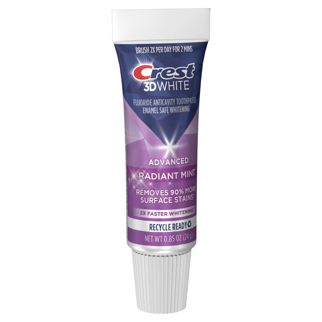 Crest 3D White Advanced Teeth Whitening Toothpaste Radiant Mint Travel Size - 0.85oz/36pk
