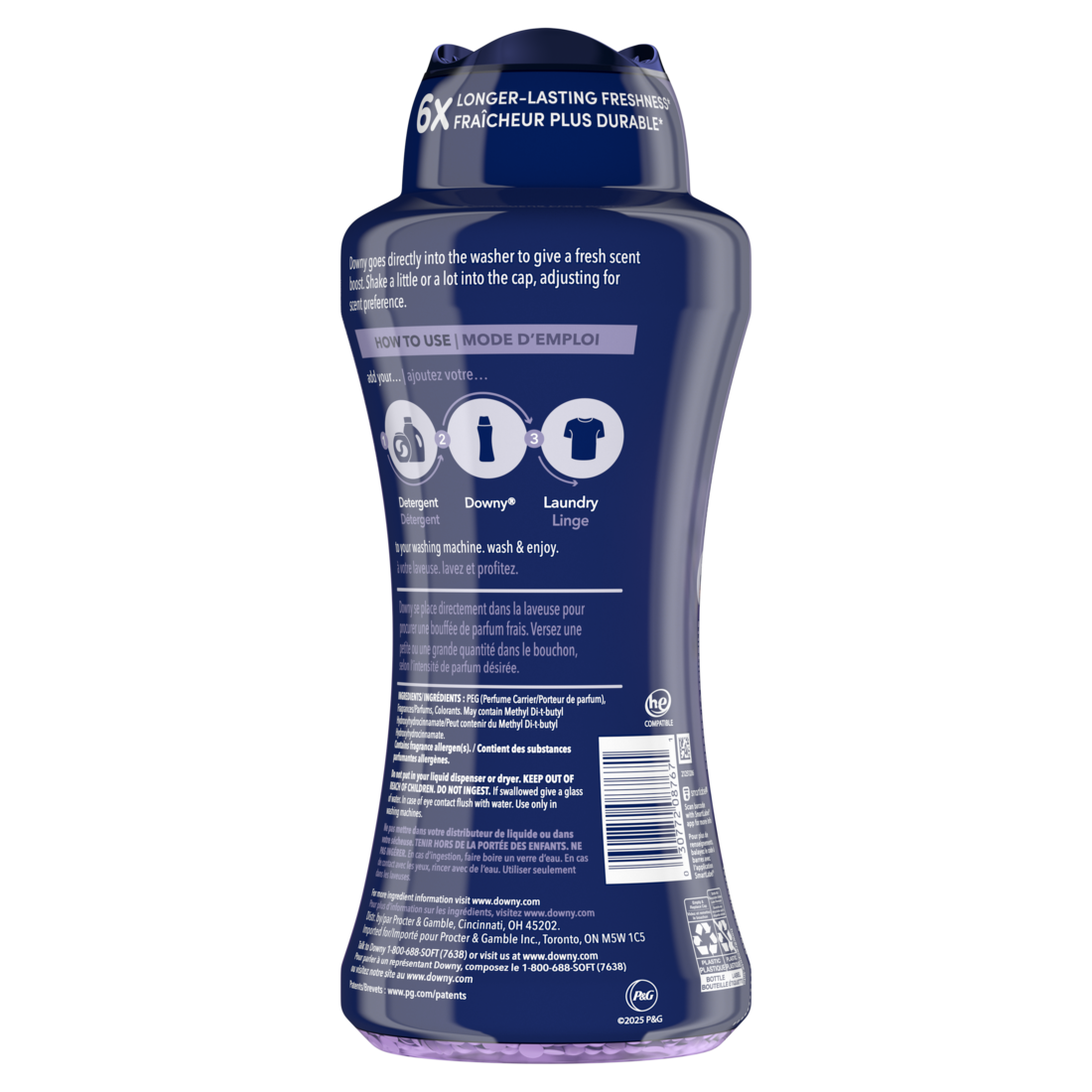 Downy Calm In-Wash Laundry Scent Booster Beads Soothing Lavender And Vanilla Bean Scent Laundry Scent Beads  Long-Lasting Freshness - 24oz/4pk