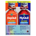 Vicks Dayquil And Nyquil Severe Cold & Flu Medicine Powerful Multi-Symptom Relief For Headache Fever Sore Throat Minor Aches And Pains Nasal Congestion Sinus Pressure Stuffy Nose And Cough Combo Pack 1 Nyquil 1 Dayquil - (2x12)oz/6pk
