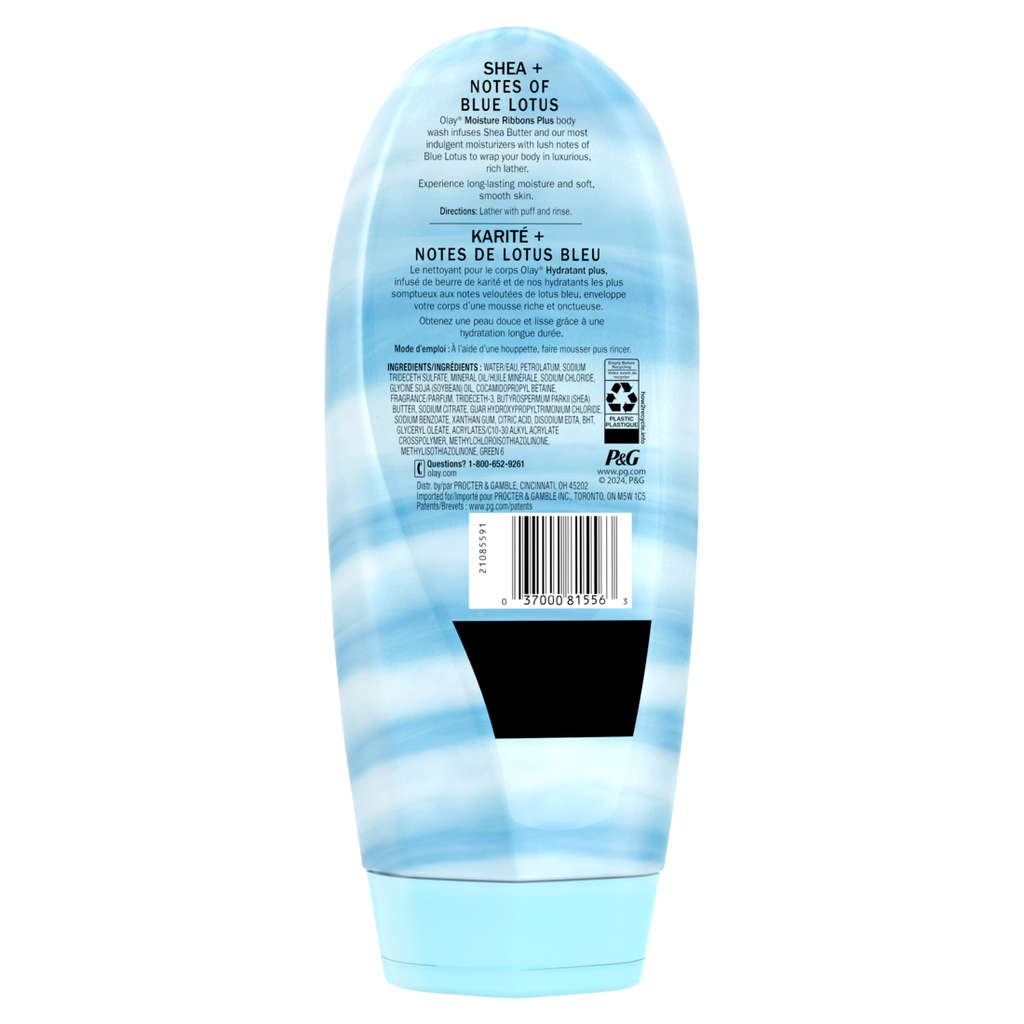 Olay Moisture Ribbons Plus Shea + Notes Of Blue Lotus Body Wash - 18oz/4pk