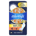 Always Ultra Thin Feminine Pads With Wings For Women Size 4 Overnight Absorbency Unscented - 26ct/6pk