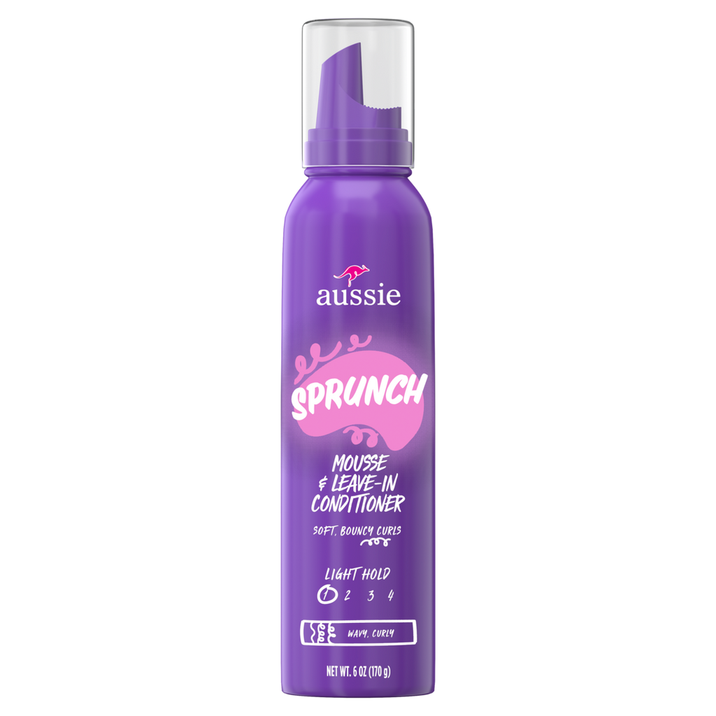 Aussie Sprunch Mousse & Leave-In Conditioner For Curly & Wavy Hair - 6oz/12pk