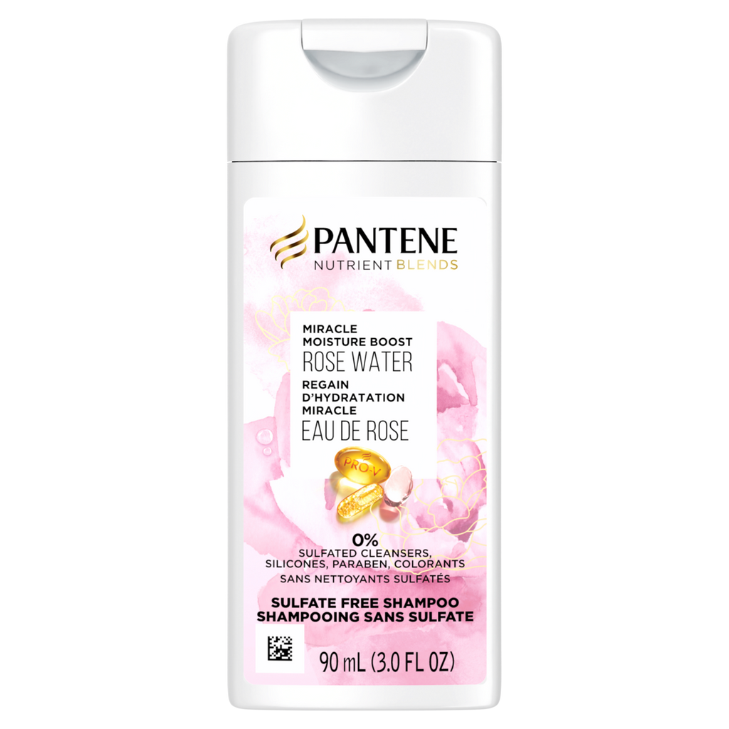 Pantene Nutrient Blends Miracle Moisture Boost Rose Water Sulfate Free Shampoo - 3.0oz/24pk