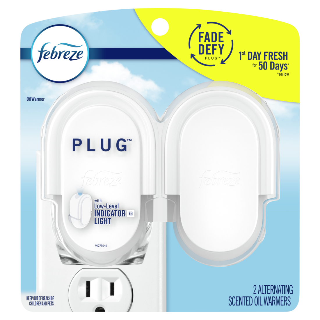 Febreze Plug In Air Freshener Odor-Fighting Scented Oil Warmer Device - 2ct/4pk
