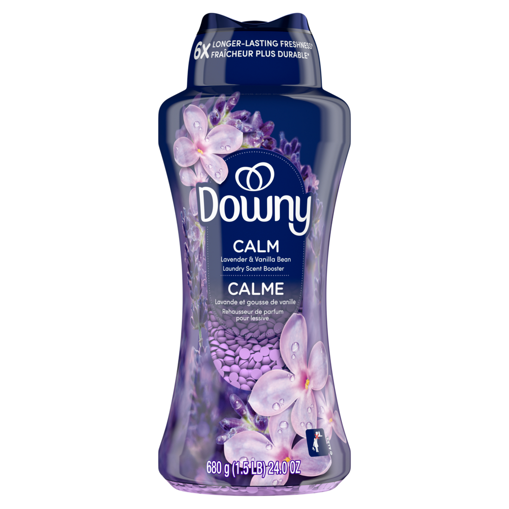 Downy Calm In-Wash Laundry Scent Booster Beads Soothing Lavender And Vanilla Bean Scent Laundry Scent Beads  Long-Lasting Freshness - 24oz/4pk