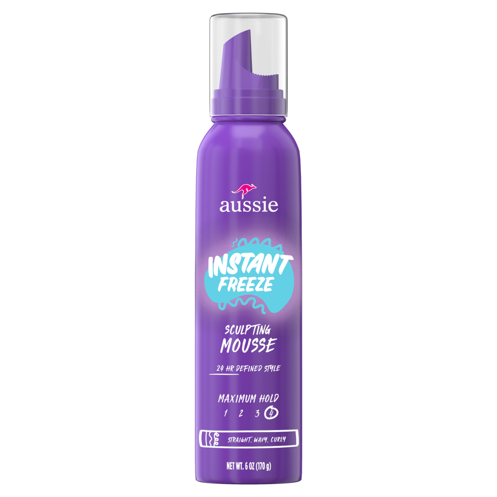 Aussie Instant Freeze Sculpting Mousse Mousse For Curly Hair Straight Hair And Wavy Hair - 6oz/12pk