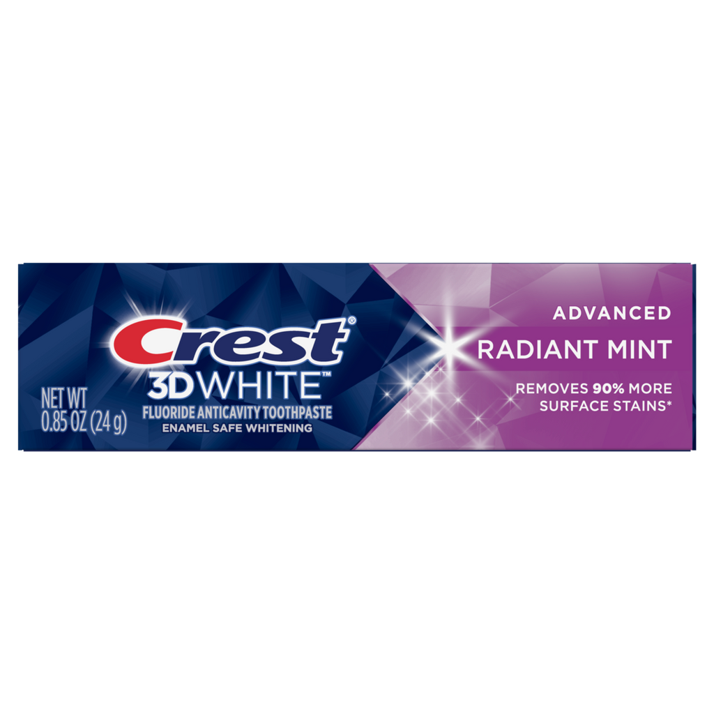 Crest 3D White Advanced Teeth Whitening Toothpaste Radiant Mint Travel Size - 0.85oz/36pk