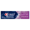 Crest 3D White Advanced Teeth Whitening Toothpaste Radiant Mint Travel Size - 0.85oz/36pk