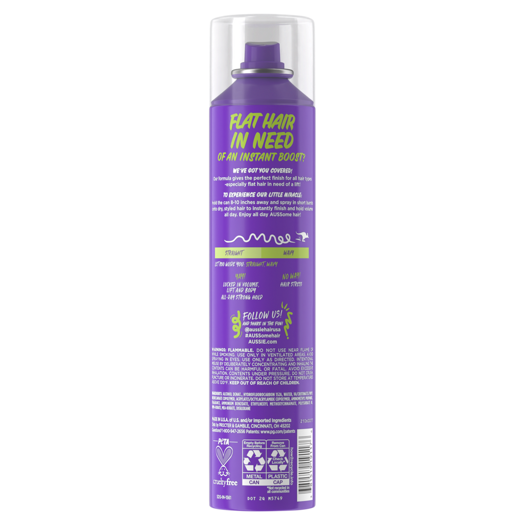 Aussie Instant Volume Hair Spray For Wavy Hair And Straight Hair - 10oz/12pk