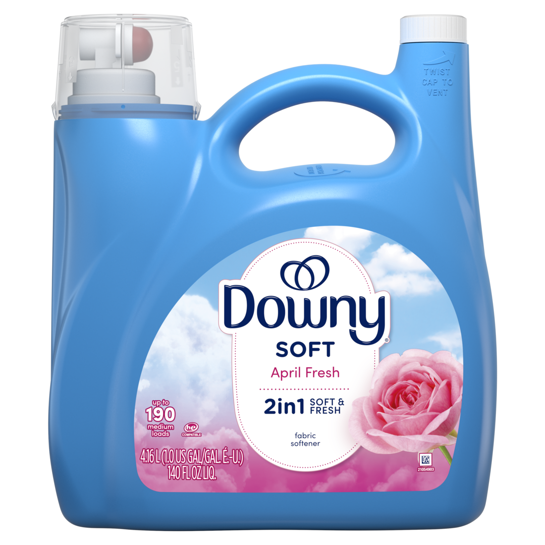 Downy Soft 2-in-1 Soft And Fresh Liquid Fabric Softener April Fresh 190 Loads Fabric Conditioner Liquid Provides Softness And Freshness For Fabrics - 140oz/4pk