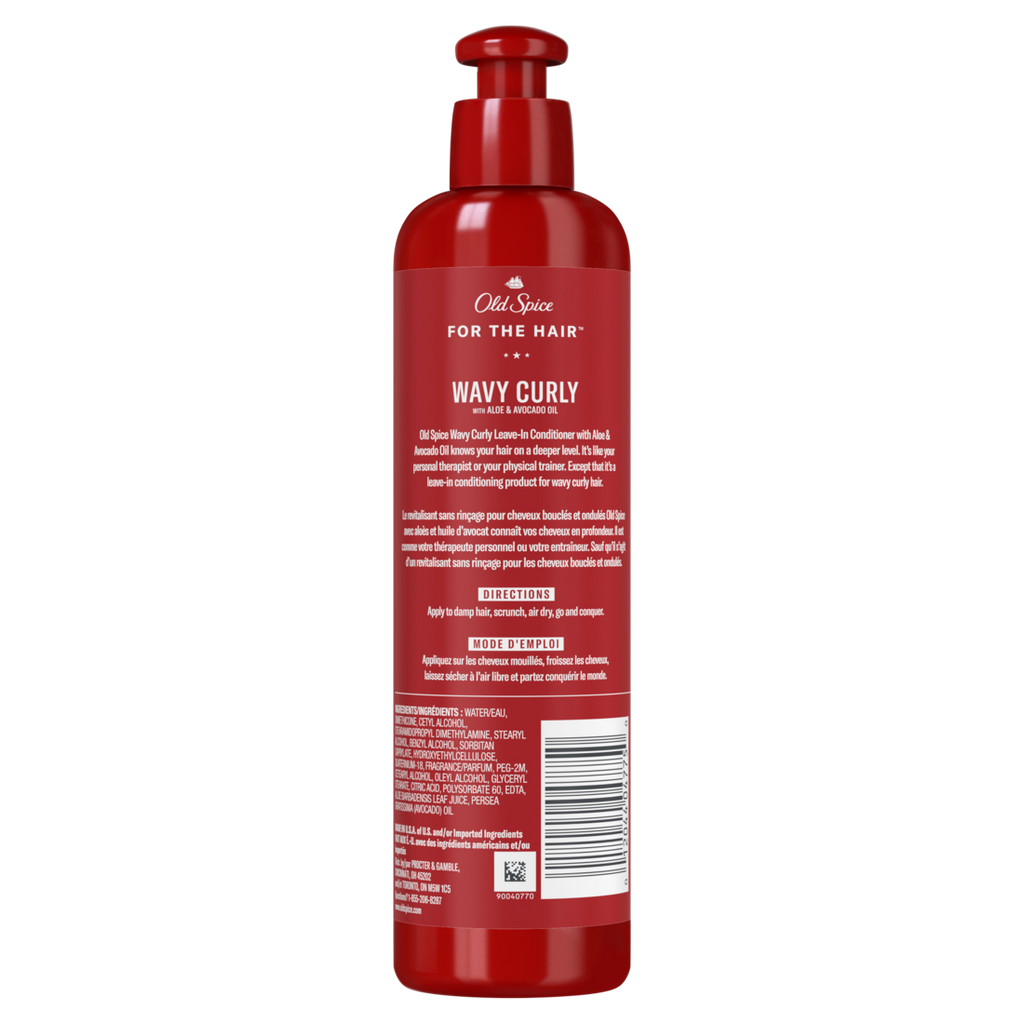 Old Spice Wavy Curly Leave-In Conditioner For Men Frizz Control With Aloe & Avocado Oil - 8.5oz/12pk