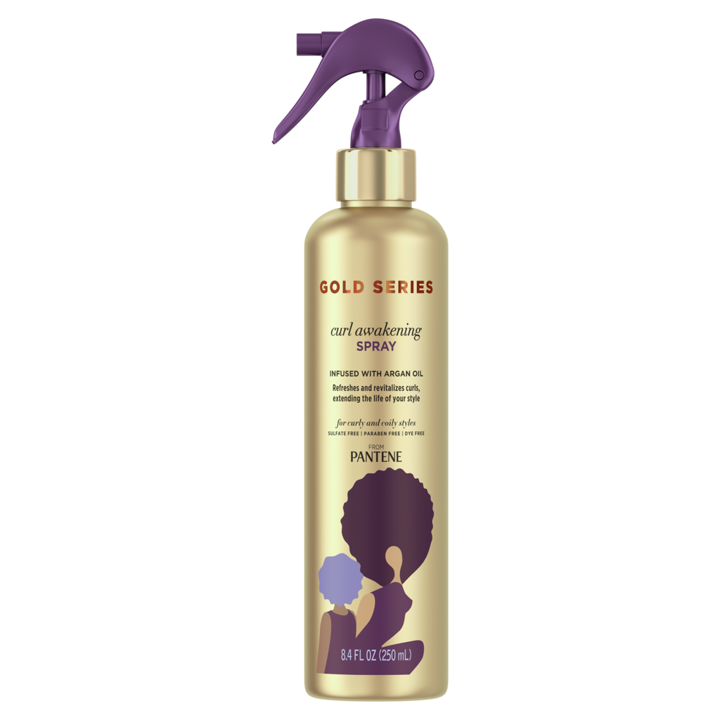 Gold Series From Pantene Awakening Spray With Argan Oil For Curly Coily Hair - 8.4oz/12pk