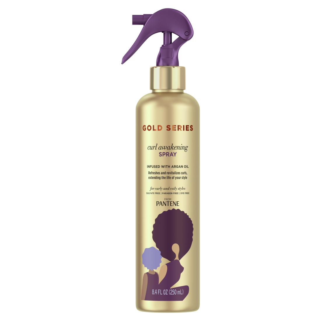 Gold Series From Pantene Awakening Spray With Argan Oil For Curly Coily Hair - 8.4oz/12pk