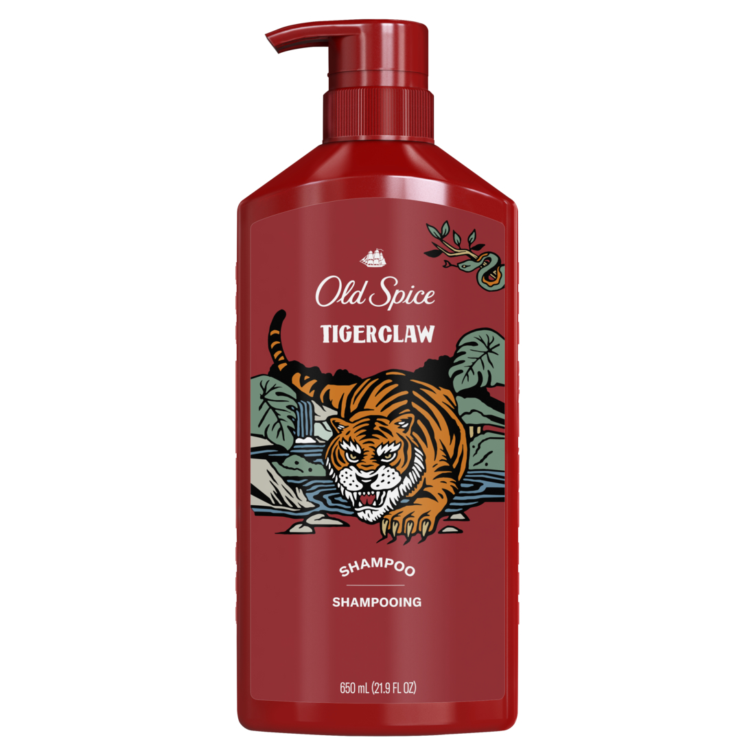 Old Spice Tigerclaw Shampoo For Men Healthier Fuller More Moisturized Looking Hair - 21.9oz/4pk