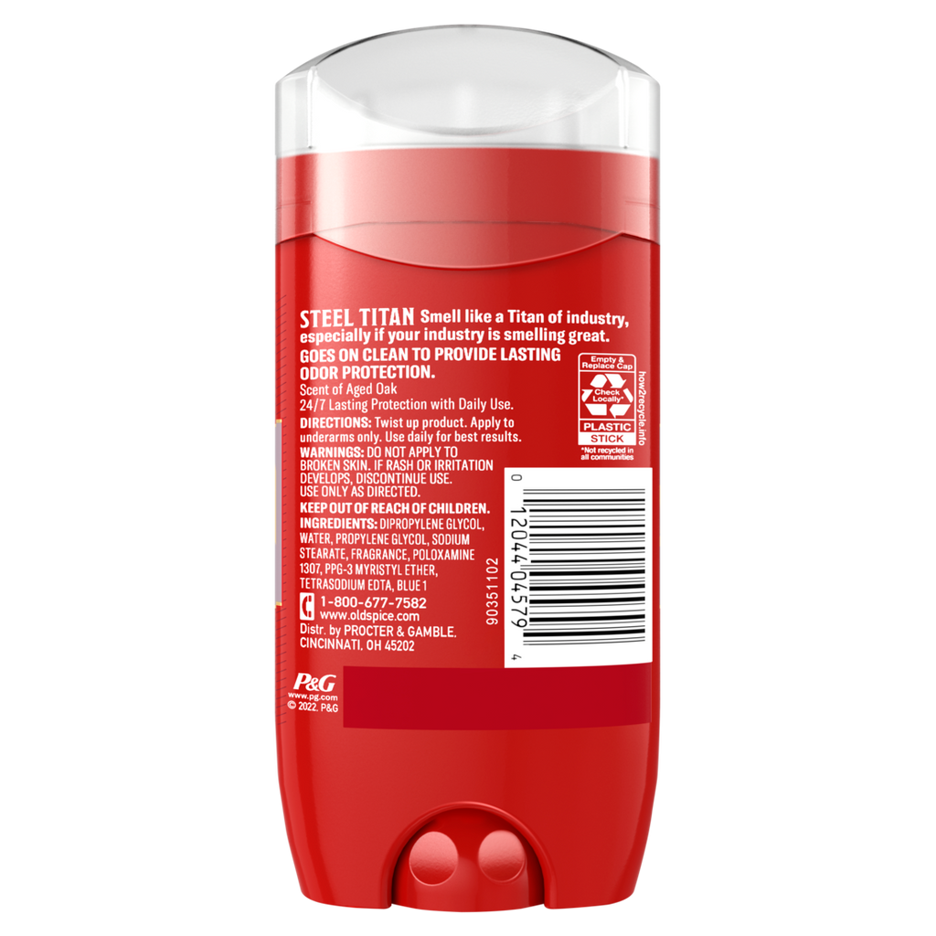 Old Spice Men's Deodorant Aluminum-Free Steel Titan - 3oz/12pk