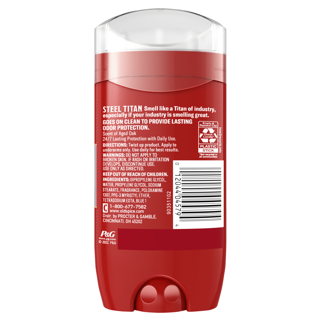 Old Spice Men's Deodorant Aluminum-Free Steel Titan - 3oz/12pk