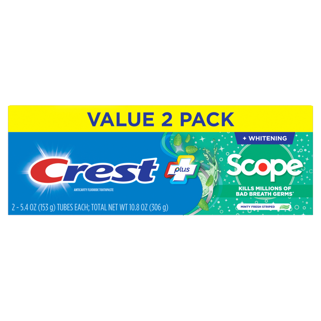 Crest Whitening Plus Scope Toothpaste Minty Fresh Pack Of 2 - (2x5.4)oz/6pk