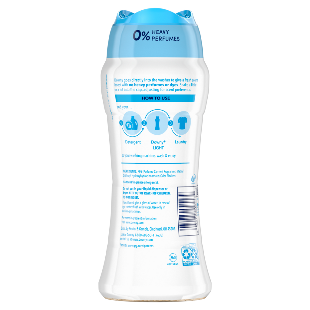 Downy Light Laundry Scent Booster Beads Ocean Mist Scent In-Wash Fabric Beads Designed To Be Gentle With A Light Boost Of Scent No Heavy Perfumes - 12.2oz/4pk