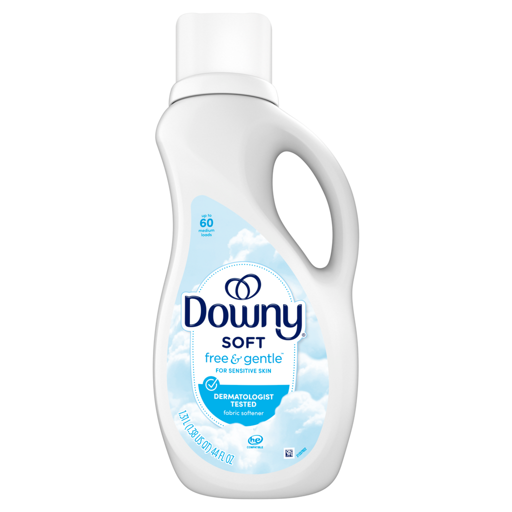 Downy Free & Gentle Liquid Fabric Softener 60 Loads Hypoallergenic Sensitive Skin Friendly Fabric Conditioner Liquid - 44oz/6pk