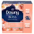 Downy Infusions Mega Dryer Sheets Laundry Fabric Softener Bliss Amber And Rose - 130ct/3pk