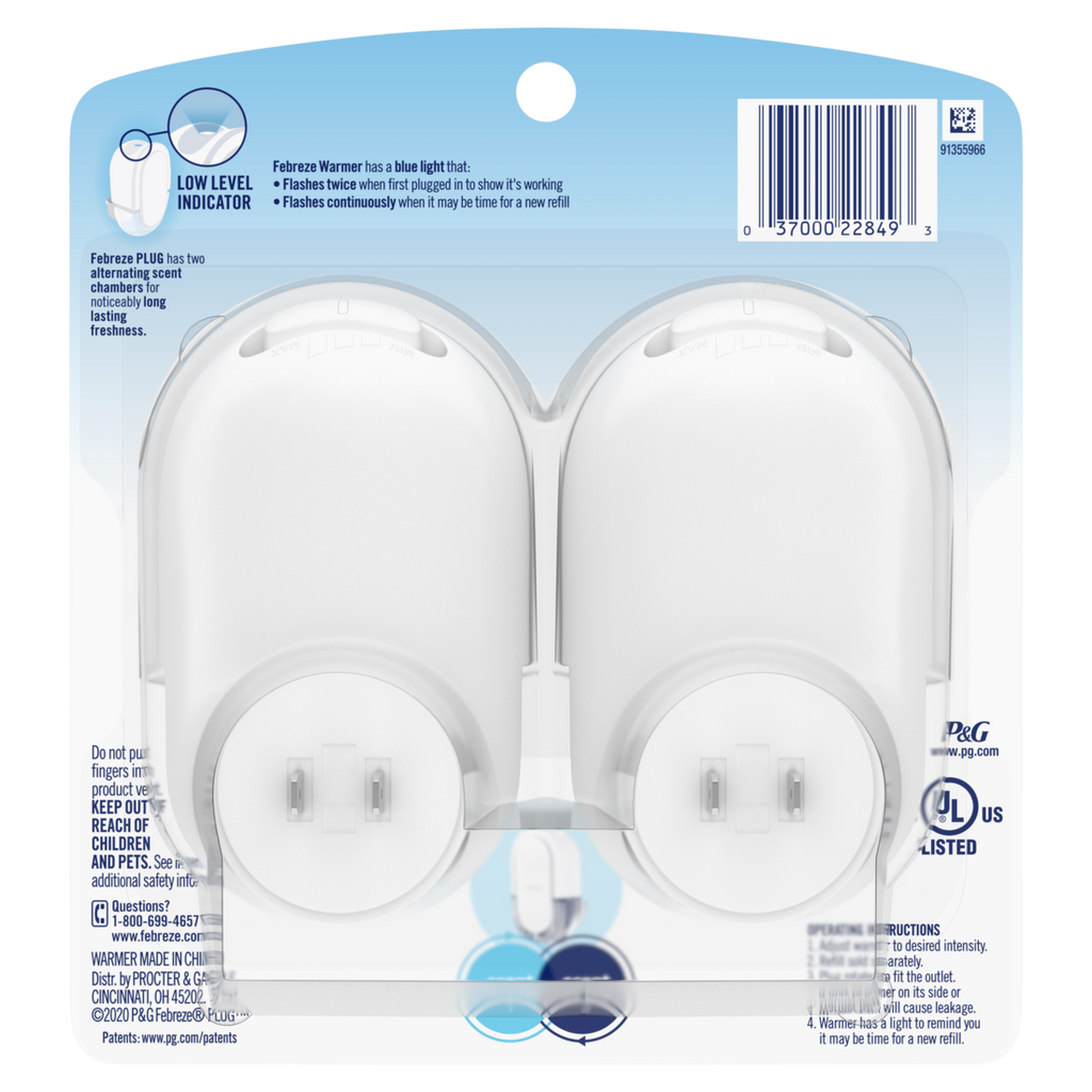 Febreze Plug In Air Freshener Odor-Fighting Scented Oil Warmer Device - 2ct/4pk