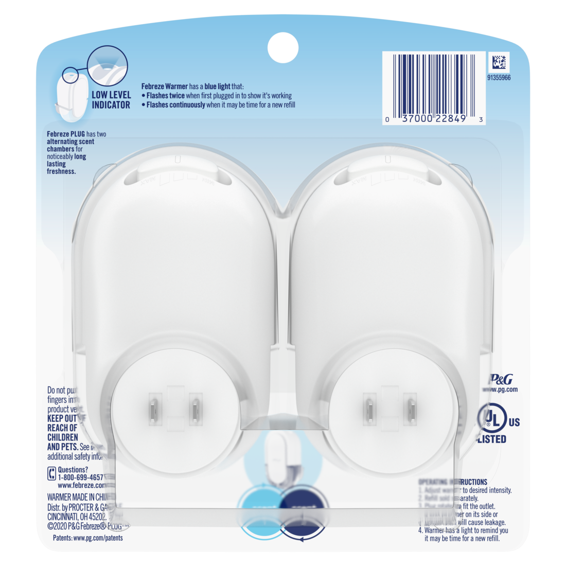 Febreze Plug In Air Freshener Odor-Fighting Scented Oil Warmer Device - 2ct/4pk