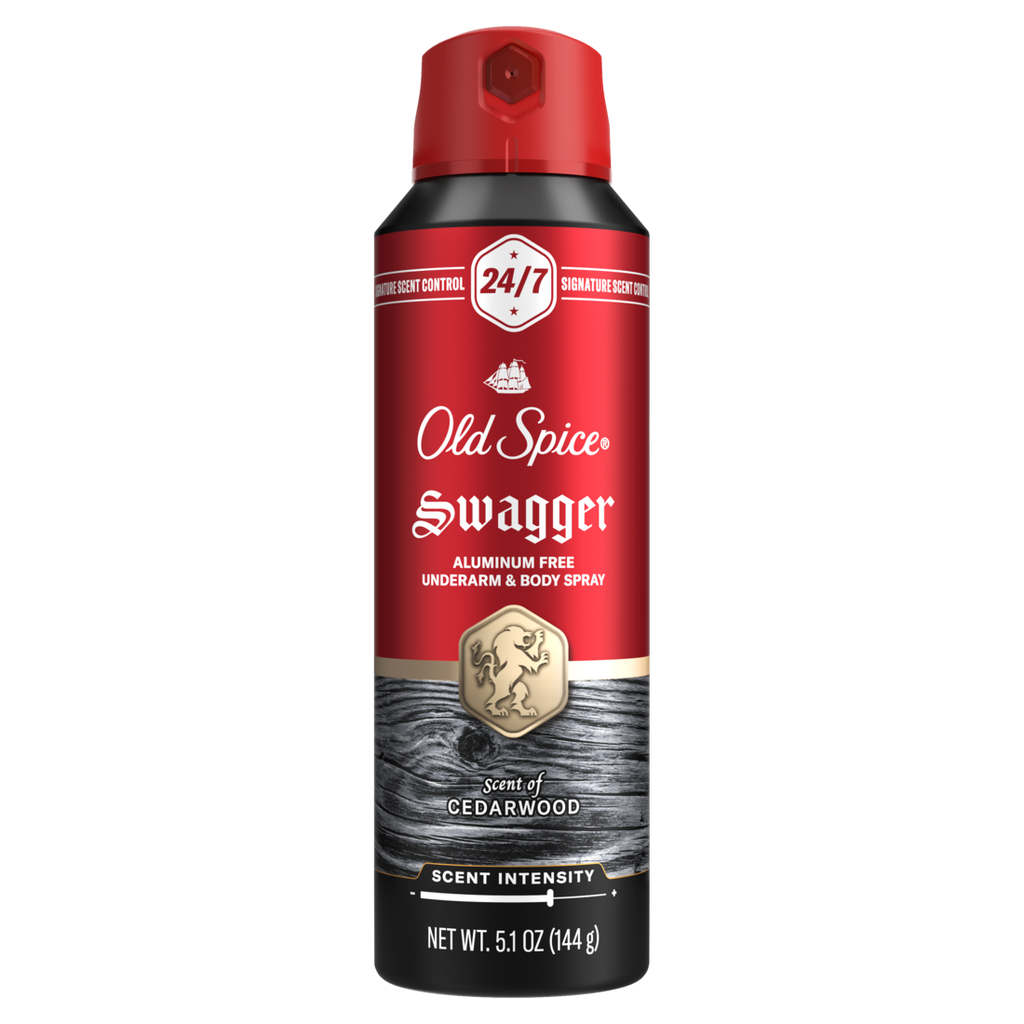 Old Spice Red Collection Deodorant For Men Swagger Scent Aluminum Free Body Spray - 5.1oz/12pk