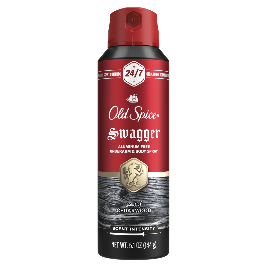 Old Spice Red Collection Deodorant For Men Swagger Scent Aluminum Free Body Spray - 5.1oz/12pk