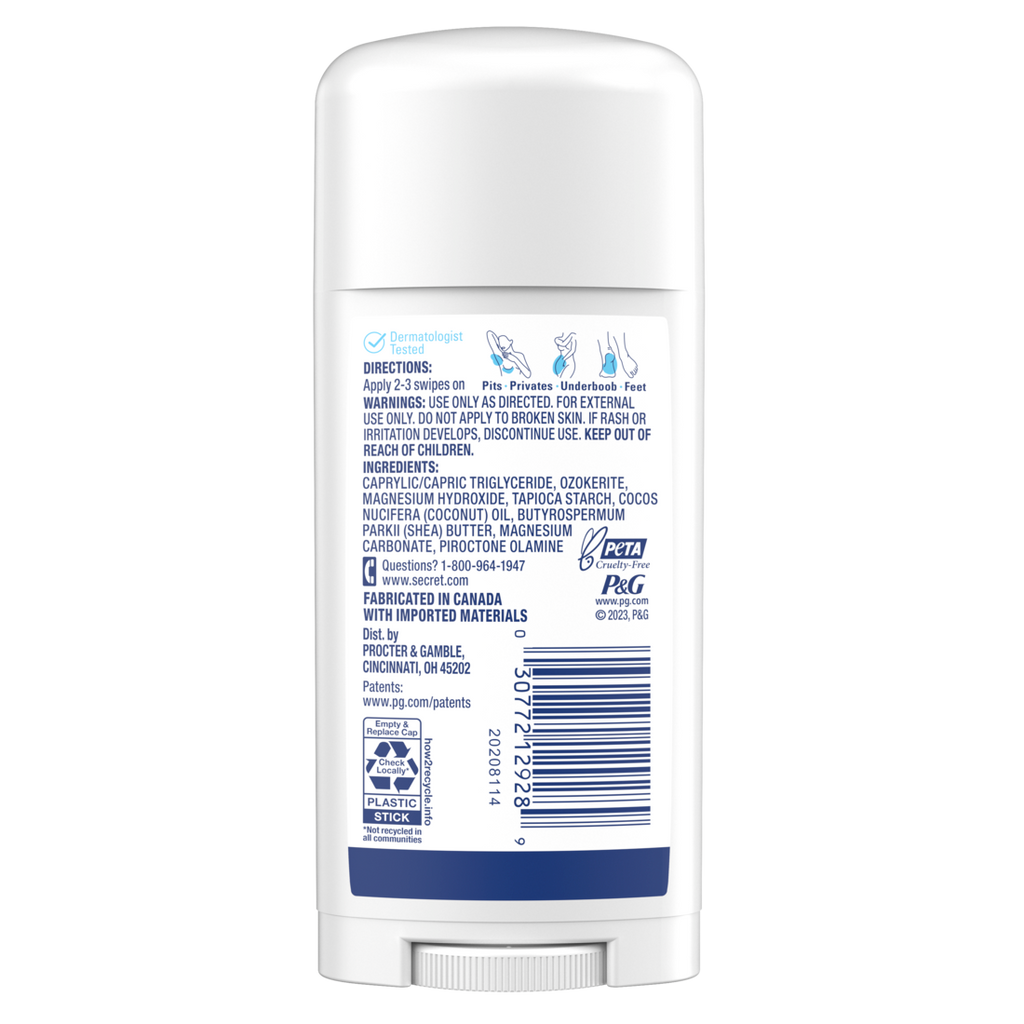 Secret Whole Body Stick Aluminum Free Deodorant For Women Unscented - 2.4oz/12pk