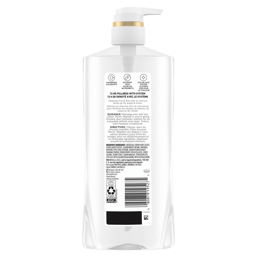 Pantene Sheer Volume 72 HR Fullness Shampoo - 27.7oz/4pk