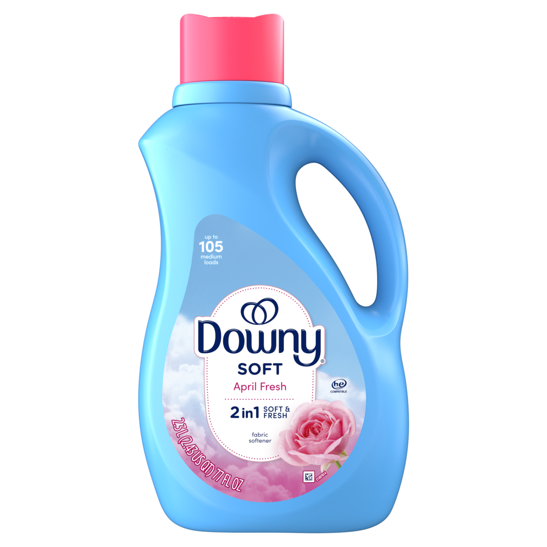 Downy Soft 2-in-1 Soft And Fresh Liquid Fabric Softener April Fresh 105 Loads Fabric Conditioner Liquid Provides Softness And Freshness For Fabrics - 77oz/4pk
