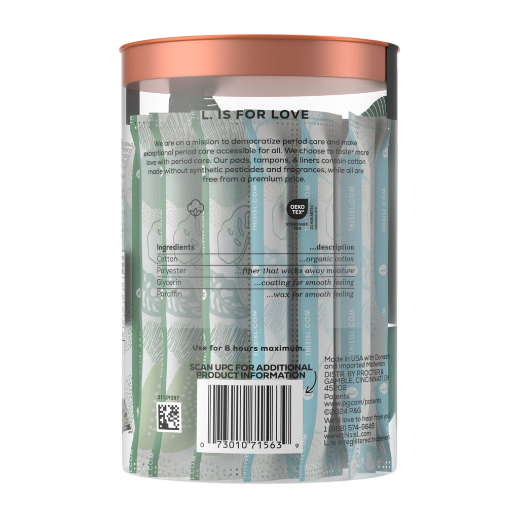 L. Tampons Made With Organic Cotton Light/Regular Absorbency Multipack - 30ct/8pk