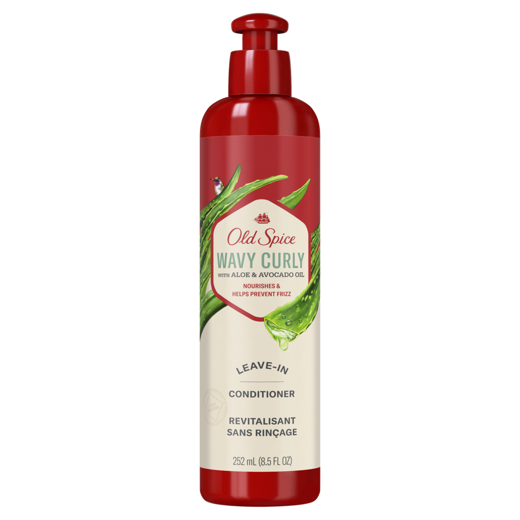 Old Spice Wavy Curly Leave-In Conditioner For Men Frizz Control With Aloe & Avocado Oil - 8.5oz/12pk