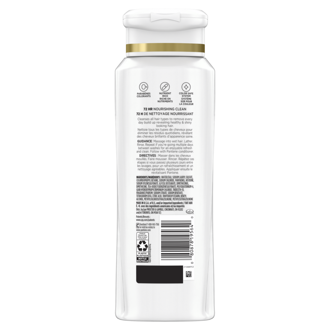 Pantene Classic Clean 72 HR Nourishment Shampoo - 12oz/6pk